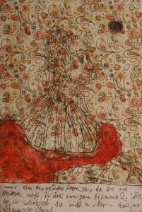 Jutta Nase: „o.T.“, 2011, Mischtechnik auf Büttenpapier, 39 x 27 cm (Blattgröße)