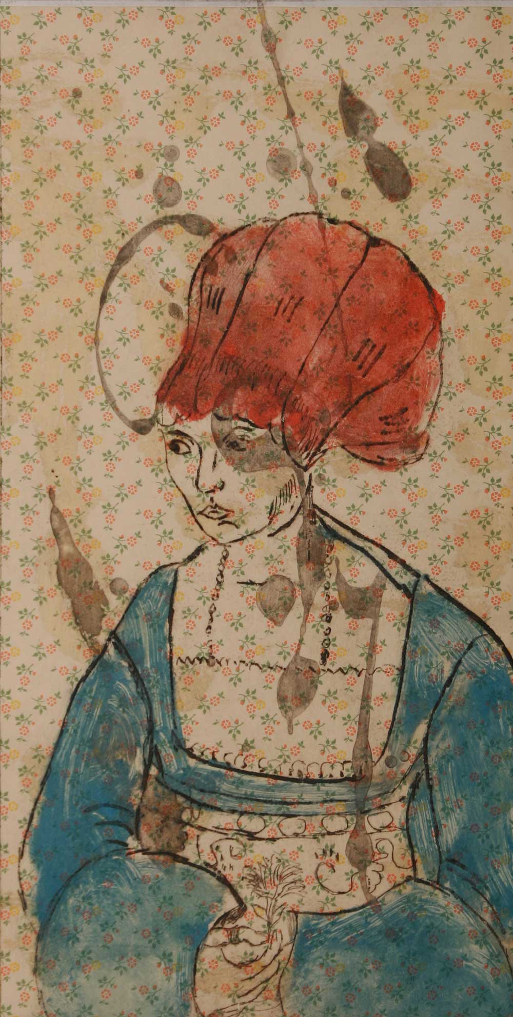 Jutta Nase: „o.T.“, 2011, Radierung/Mischtechnik auf Büttenpapier, 39 x 27 cm (Blattgröße)