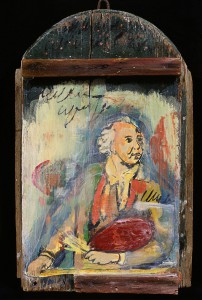 „Der Maler“, 30 x 20 cm, Acryl/Mischtechnik auf Holz, 2003