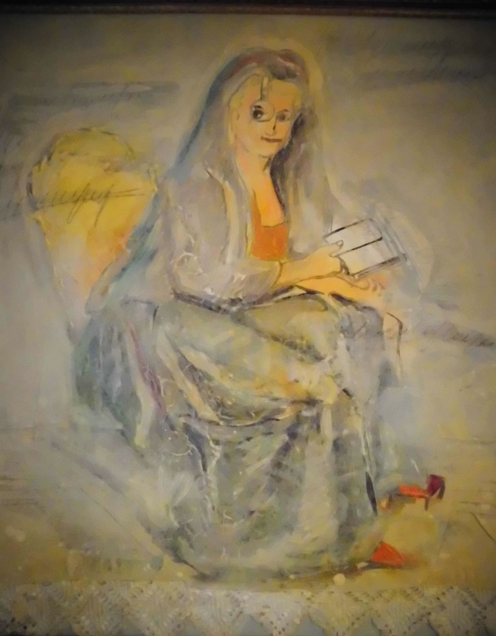 „Die Malerin Dorothea Therbusch“, 75 x 50 cm, Mischtechnik auf Nessel, 2003