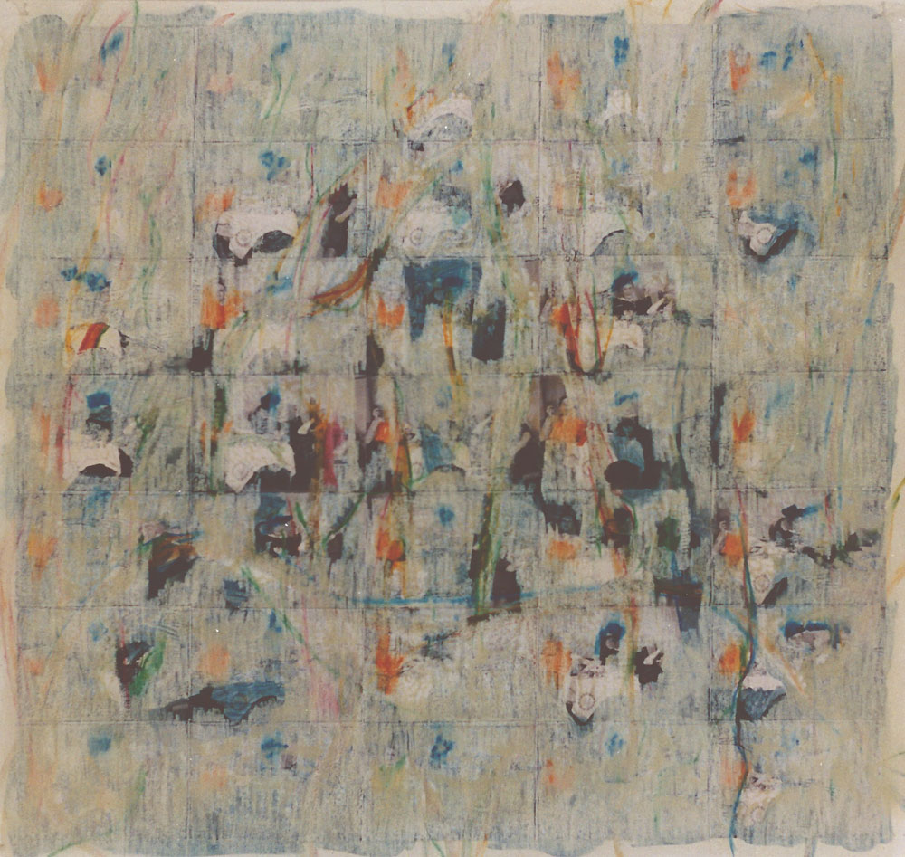 „Sylvester 1960/1997“, 158 x 155 cm, Mischtechnik auf Zeichenkarton, 1997