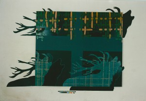 „Vorüberziehende Erscheinung“, 190 x 220 cm, Mischtechnik auf Nessel, 1994
