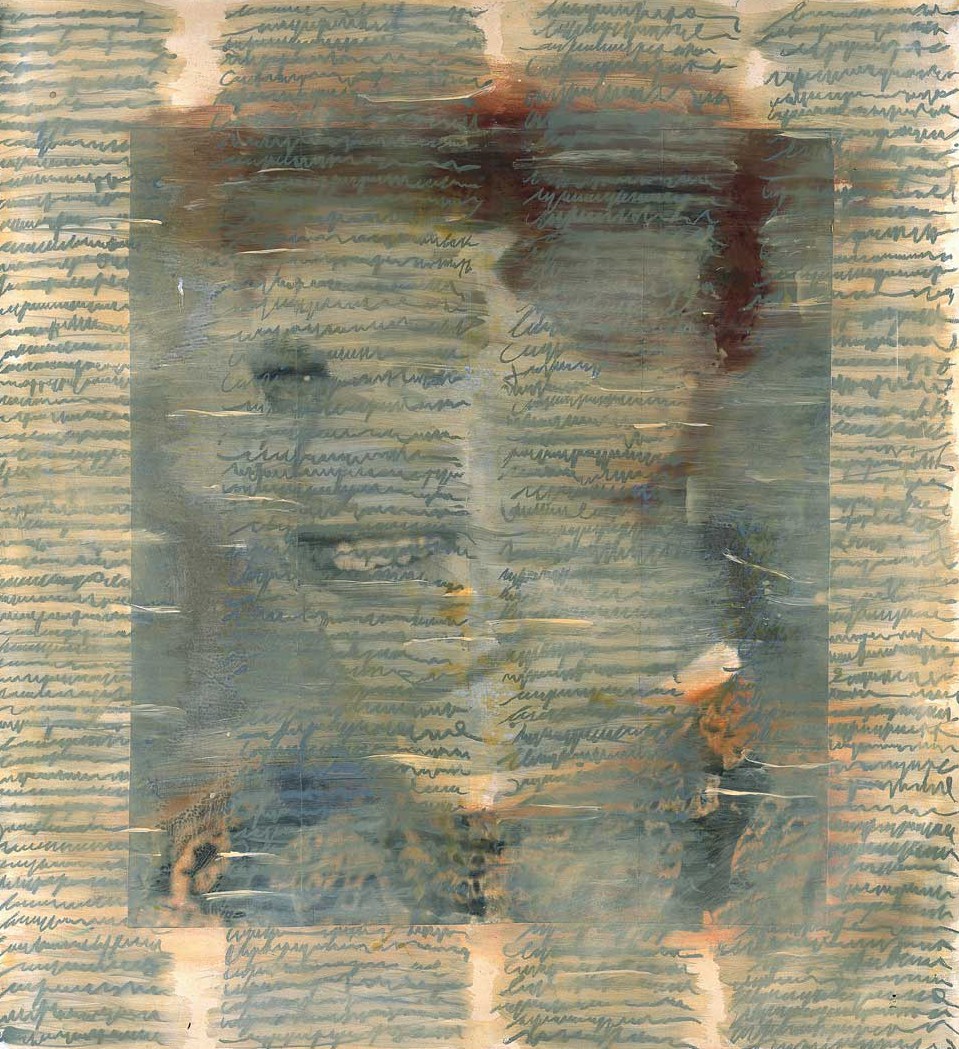 Jutta Nase: „Brief 1934/1997“, Mischtechnik auf Zeichenkarton, 163 x 150 cm