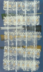 „Interieur II“, 200 x 120 cm, Öl/Acryl/Nessel, 1993