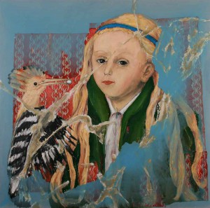 Jutta Nase: „Das Geschenk“, 2011, Öl/Mischtechnik auf Leinwand, 100 x 100 cm