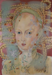 Jutta Nase: „Rapunzel“, 2010, Öl/Mischtechnik auf Leinwand, 190 x 130 cm