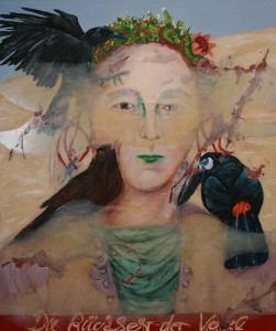 Jutta Nase: „Rückkehr der Vögel“, 2010, Öl/Mischtechnik auf Leinwand, 180 x 150 cm