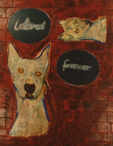 „beloved forever“, 180 x 140 cm, Mischtechnik auf Nessel, 1995